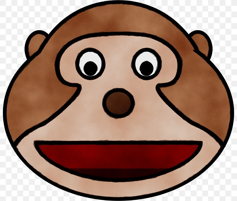 Monkey, PNG, 800x696px, Watercolor, Ape, Cartoon, Cheek, Circle Download Free