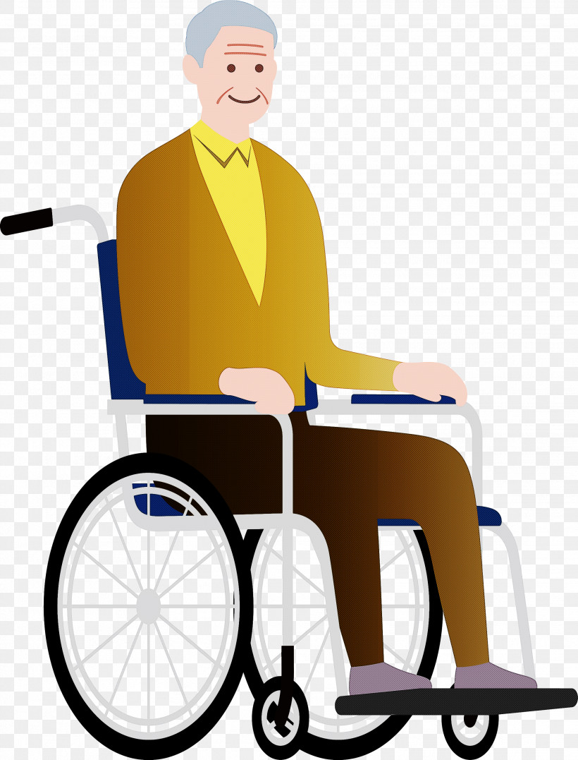 Grandpa Grandfather Wheelchair, PNG, 2283x3000px, Grandpa, Bicycle Accessory, Cartoon, Drawing, Elderly People Download Free