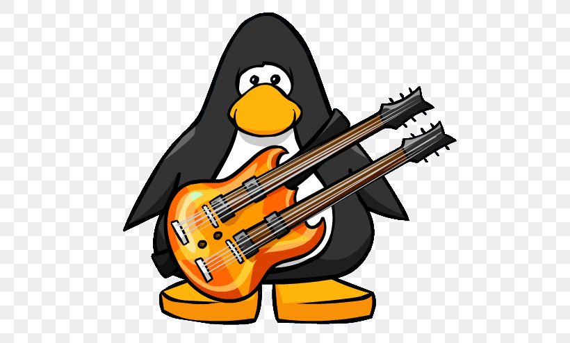 Club Penguin Guitar Clip Art, PNG, 509x494px, Club Penguin, Beak, Bird, Electric Guitar, Glog Download Free