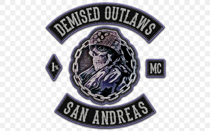 Embroidered Patch Outlaws Motorcycle Club Emblem Biker, PNG, 512x512px, Watercolor, Cartoon, Flower, Frame, Heart Download Free