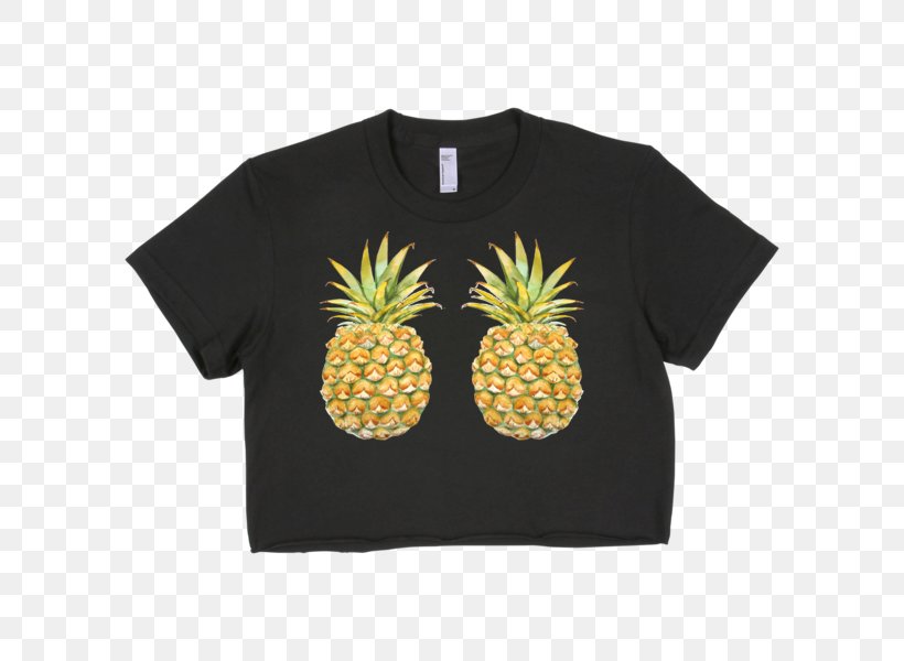 T-shirt Pineapple Crop Top Woman, PNG, 600x600px, Tshirt, Bartender, Bromeliaceae, Crop Top, Female Download Free