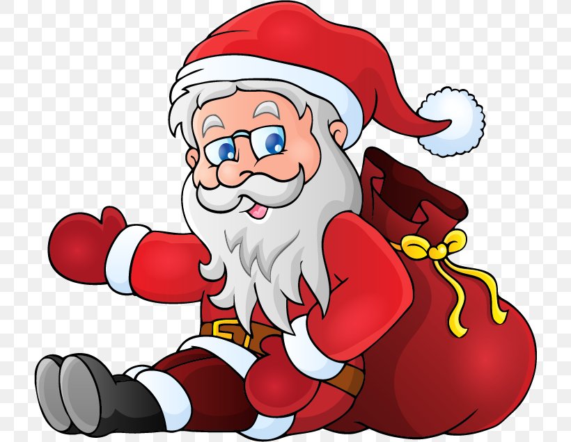 Santa Claus Cartoon Royalty-free Illustration, PNG, 722x636px, Santa Claus, Art, Cartoon, Christmas, Christmas Gift Download Free