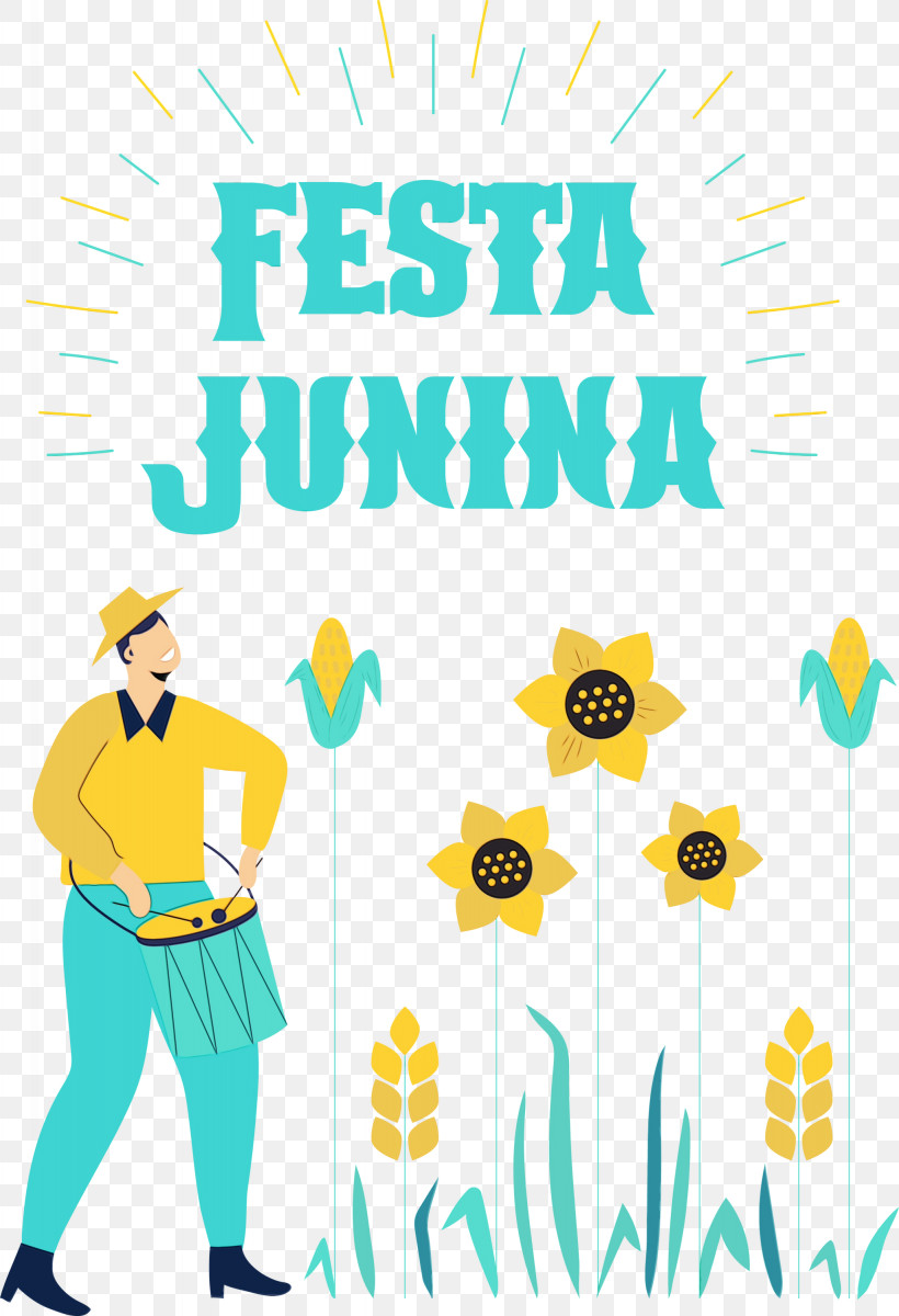 Logo Cartoon Flower Yellow Happiness, PNG, 2049x3000px, Festa Junina, Area, Behavior, Cartoon, Festas De Sao Joao Download Free