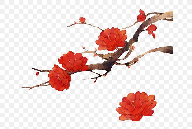 Plum Blossom China Ink Wash Painting Bird-and-flower Painting Image, PNG, 658x550px, Plum Blossom, Art, Artificial Flower, Birdandflower Painting, Blossom Download Free