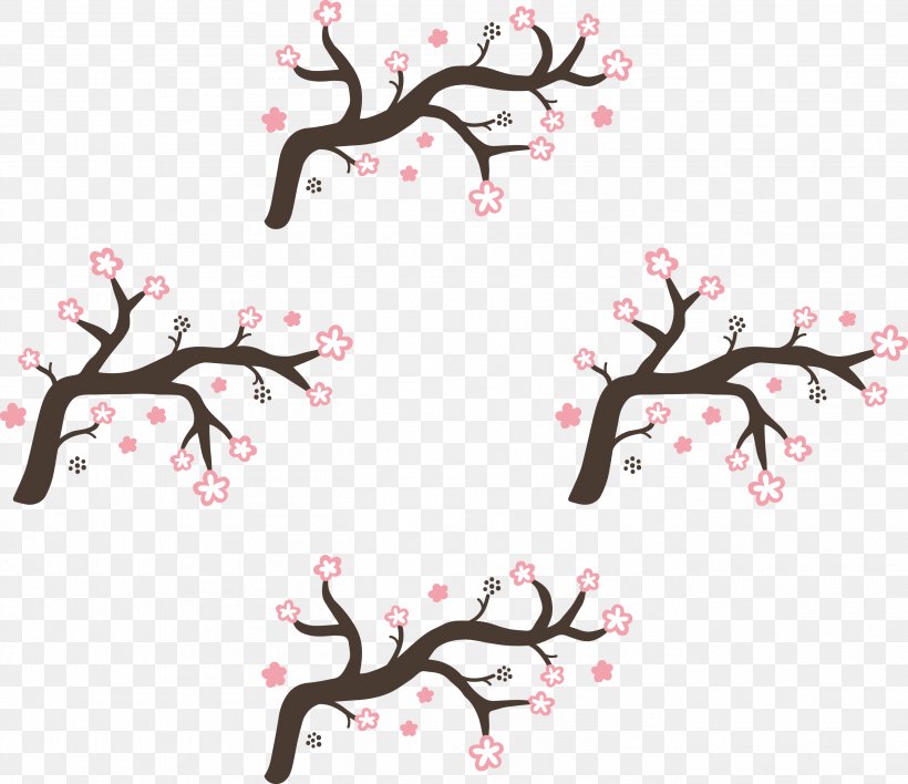 Euclidean Vector Cherry Blossom Vecteur, PNG, 2726x2355px, Cherry Blossom, Ameixeira, Antler, Branch, Cerasus Download Free