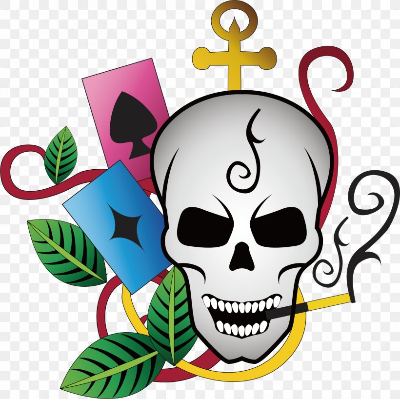 Euclidean Vector Clip Art, PNG, 1878x1874px, Skull, Art, Bone, Fictional Character, Flower Download Free