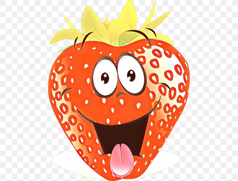 Strawberry, PNG, 489x625px, Cartoon, Fruit, Orange, Plant, Smile Download Free