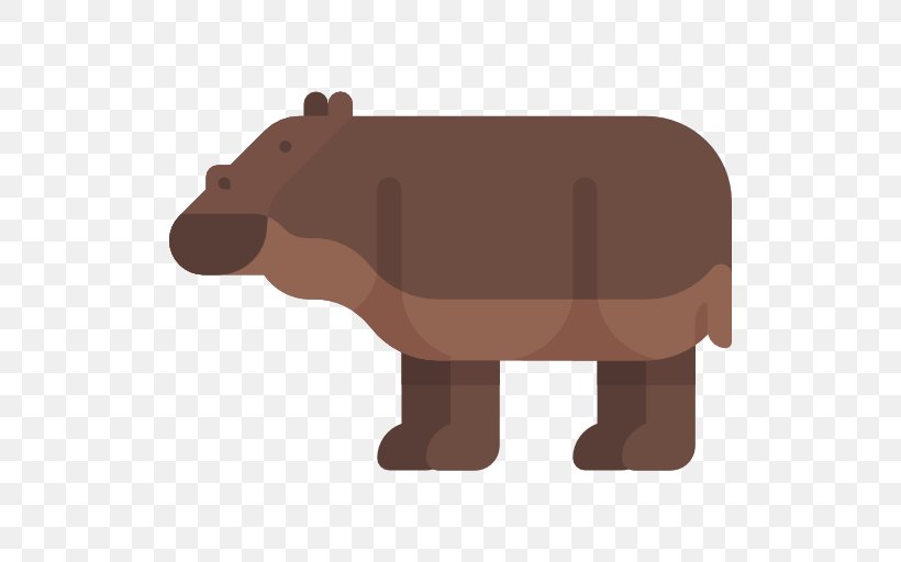 Hippopotamus Icon, PNG, 512x512px, Hippopotamus, Animal, Bear, Carnivoran, Cartoon Download Free