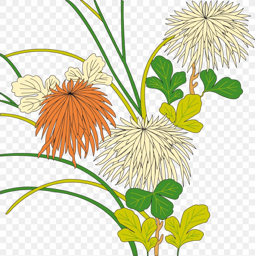 Chrysanthemum Ukiyo-e Clip Art, PNG, 1773x1778px, Chrysanthemum, Branch, Chrysanths, Cut Flowers, Daisy Family Download Free