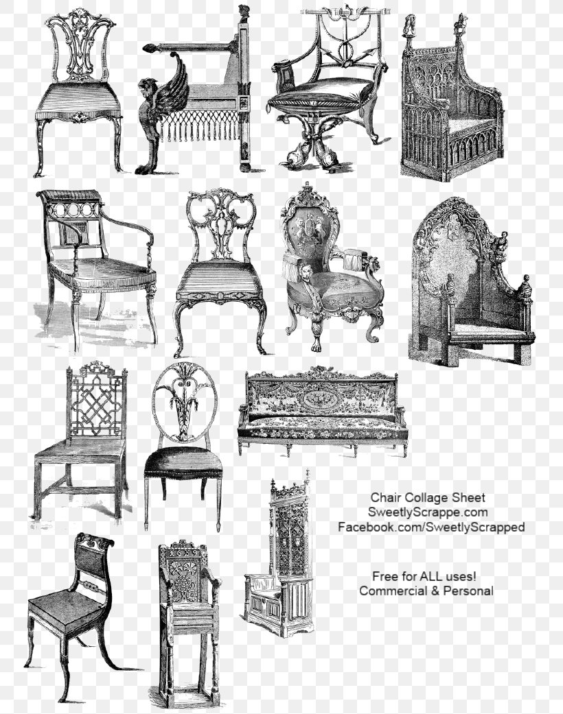 Illustration Collage Sketch Chair Table, PNG, 763x1041px, Collage, Antique Furniture, Art, Artwork, Black And White Download Free