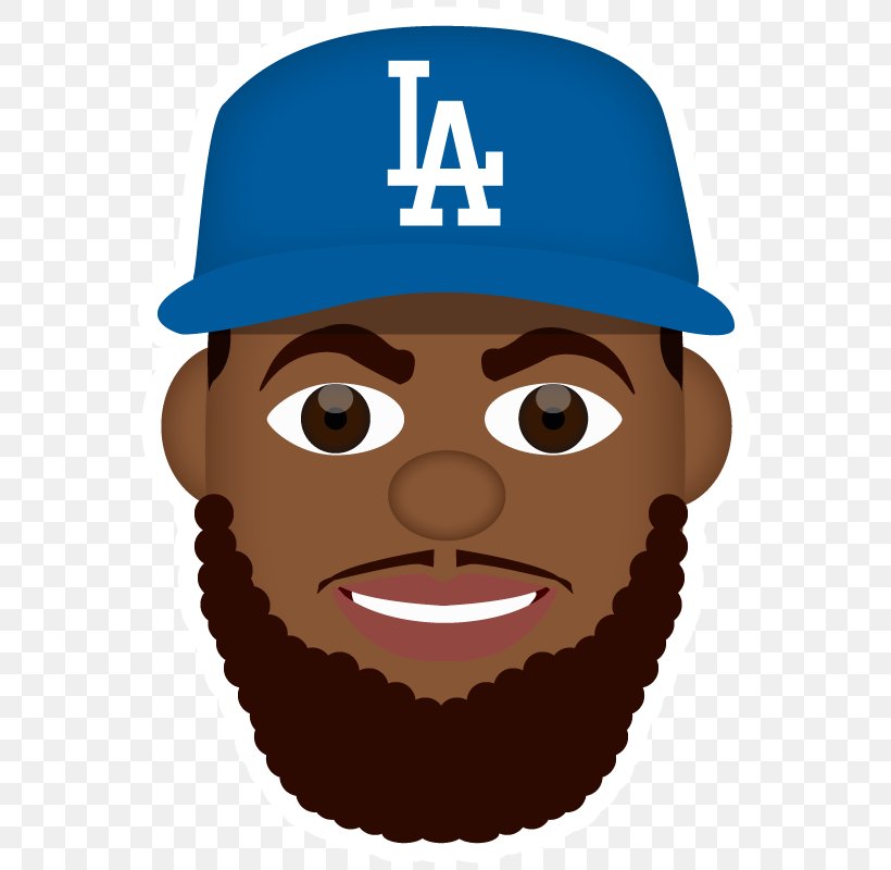 Los Angeles Dodgers Sticker Dodger Blue Emoji Baseball, PNG, 800x800px, Los Angeles Dodgers, Baseball, Beard, Clayton Kershaw, Cody Bellinger Download Free