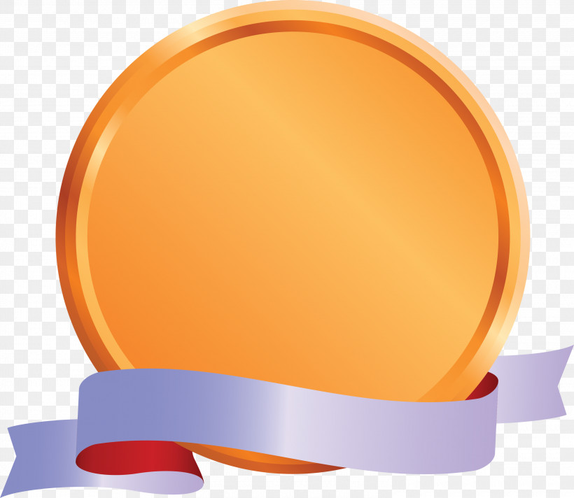 Emblem Ribbon, PNG, 3000x2606px, Emblem Ribbon, Orange, Peach, Yellow Download Free