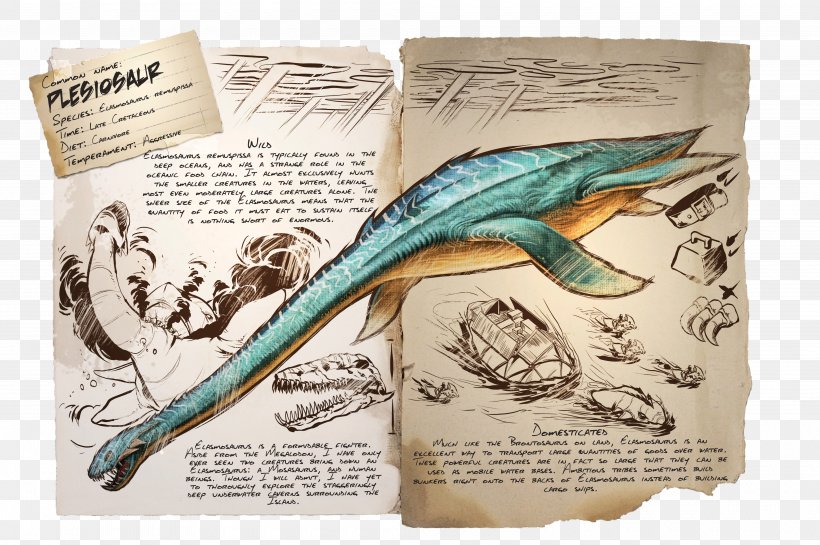 Plesiosauria ARK: Survival Evolved Elasmosaurus Spinosaurus Reptile, PNG, 4000x2660px, Plesiosauria, Ark Survival Evolved, Carnivore, Dinosaur, Elasmosaurus Download Free