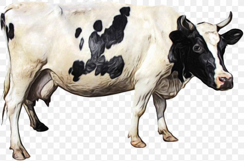 Watercolor Animal, PNG, 1067x706px, Watercolor, Animal Figure, Bovine, British White Cattle, Bull Download Free