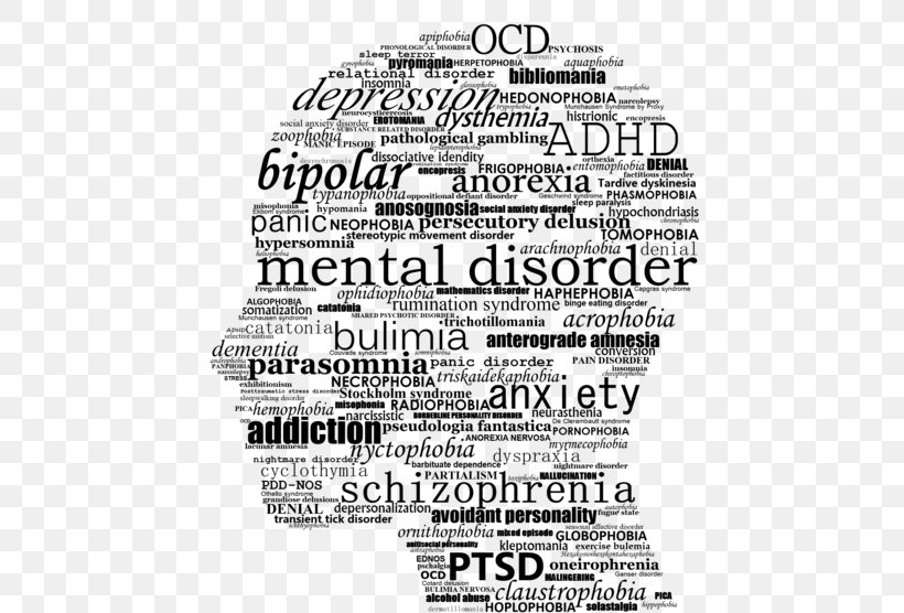 Mental Disorder Mental Health Awareness Month Generalized Anxiety Disorder, PNG, 500x556px, Mental Disorder, Anxiety Disorder, Behavior, Bipolar Disorder, Black And White Download Free