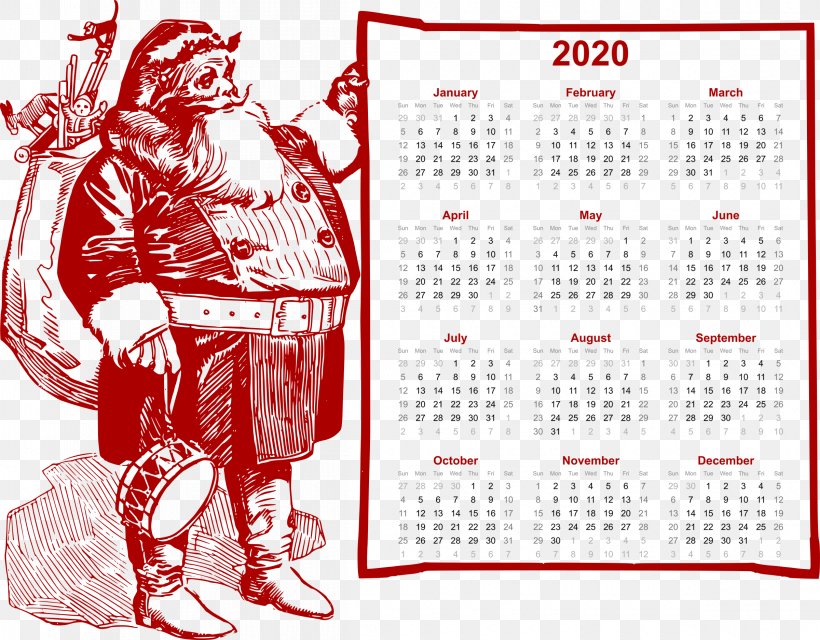 2020 Christmas Calendar Fat Santa., PNG, 2400x1875px, Text, Brand, Calendar, Document, Picture Frames Download Free