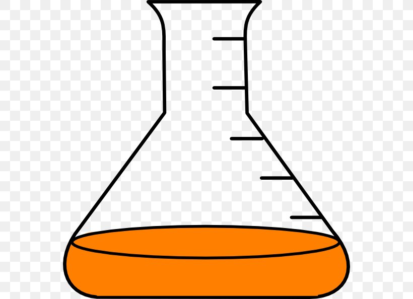 Erlenmeyer Flask Laboratory Flasks Chemistry Clip Art, PNG, 570x594px, Erlenmeyer Flask, Area, Beaker, Black And White, Chemistry Download Free