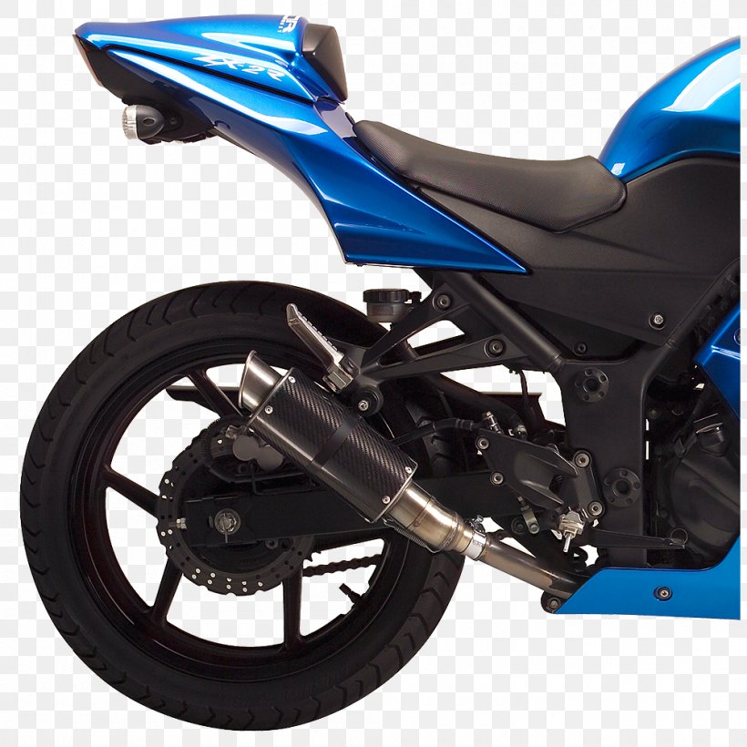 Exhaust System Yamaha Motor Company Kawasaki Ninja 250R Motorcycle, PNG, 1000x1000px, Exhaust System, Auto Part, Automotive Exhaust, Automotive Exterior, Automotive Tire Download Free