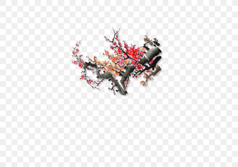 Plum Blossom Ink Wash Painting Chinese Painting, PNG, 576x576px, Plum Blossom, Branch, Chinese Painting, Chinoiserie, Flower Download Free