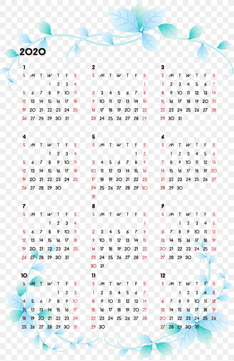 Text Calendar Turquoise Teal Font, PNG, 1949x3000px, 2020 Printable Calendar, Calendar, Line, Paint, Teal Download Free