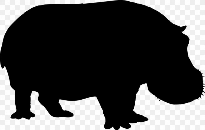 Hippopotamus Rhinoceros Clip Art, PNG, 960x610px, Hippopotamus, Animal, Bear, Black, Black And White Download Free