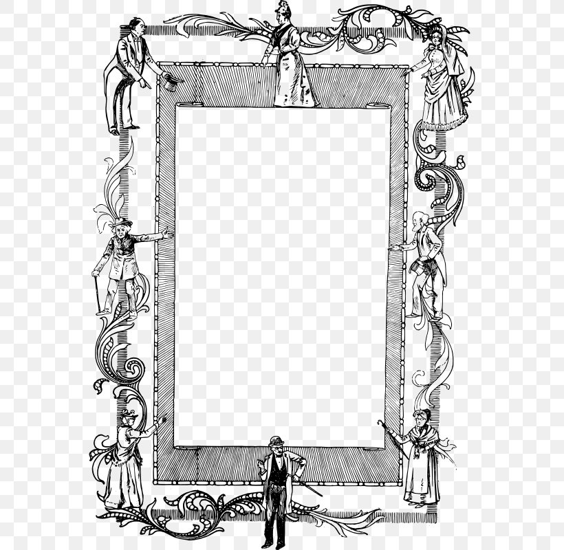 Picture Frames Clip Art, PNG, 562x800px, Picture Frames, Artwork, Black And White, Drawing, Fashion Download Free