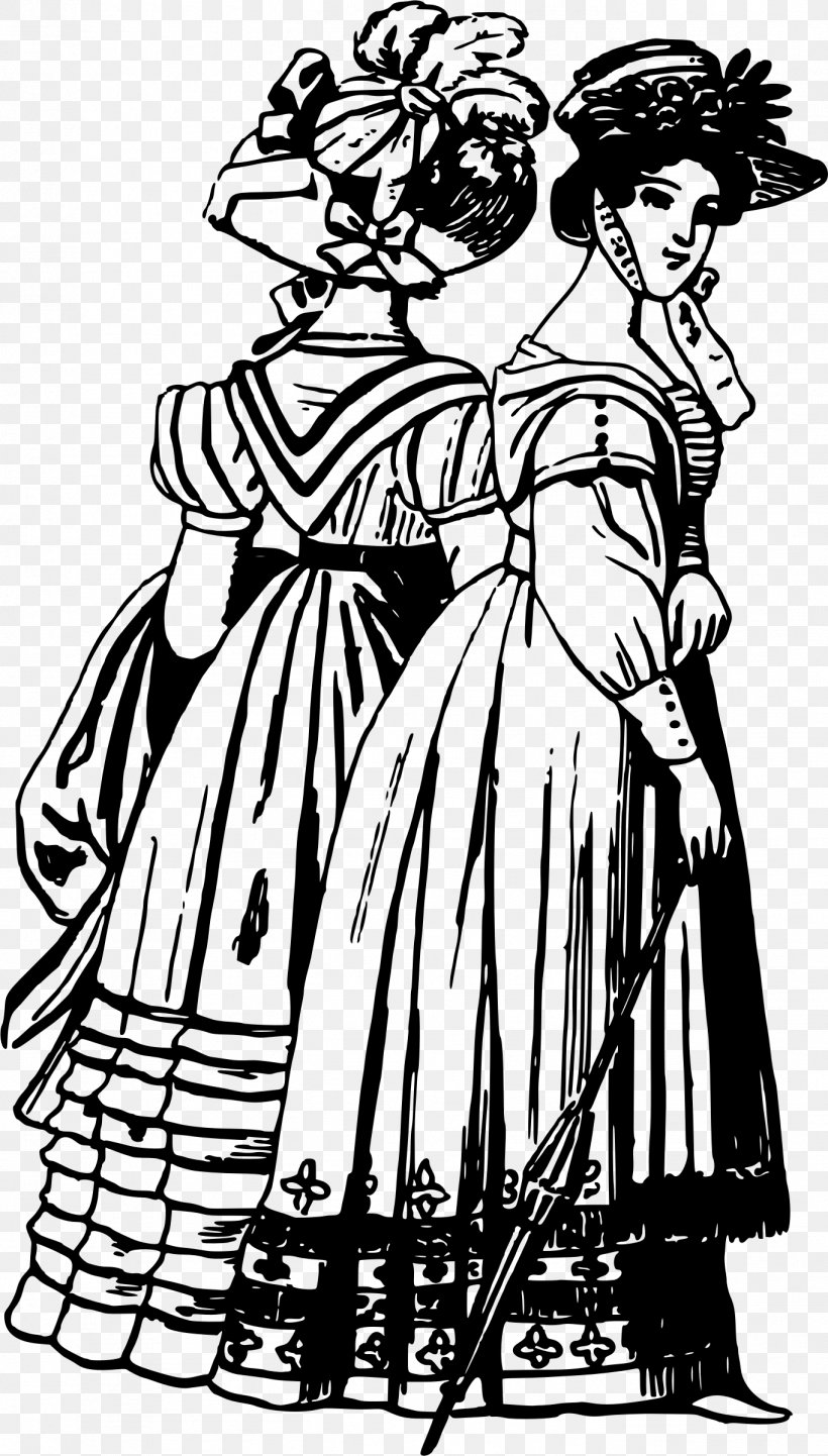 French Fashion 1820s France Clip Art, PNG, 1364x2400px, French Fashion, Art, Artwork, Black, Black And White Download Free