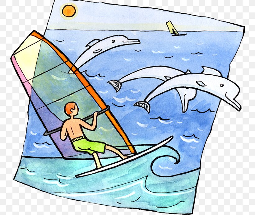 Windsurfing Stock Illustration Clip Art, PNG, 755x691px, Windsurfing, Area, Art, Boating, Cartoon Download Free
