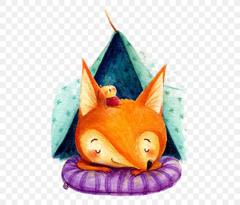 Red Fox Drawing Watercolor Painting Illustration, PNG, 496x699px, Red Fox, Art, Caricature, Carnivoran, Cartoon Download Free