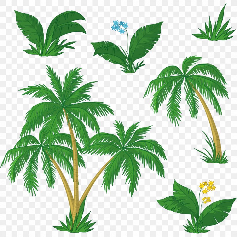 Arecaceae Coconut Clip Art, PNG, 1000x1000px, Silhouette, Arecaceae, Art, Drawing, Flowerpot Download Free