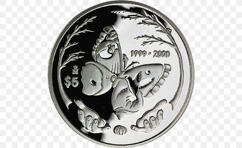 Coin Silver Mexican Mint Numismatics Butterflies And Moths, PNG, 500x500px, Coin, Banknote, Body Jewelry, Butterflies And Moths, Commemorative Coin Download Free
