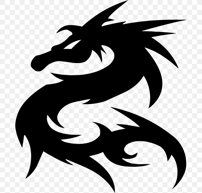 Chinese Dragon Decal Tribe Clip Art, PNG, 696x784px, Dragon, Art, Artwork, Black And White, Car Download Free
