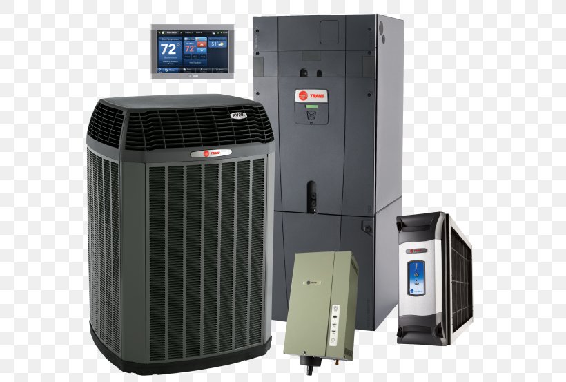 Furnace Trane HVAC Air Conditioning Heating System, PNG, 600x553px, Furnace, Air Conditioning, Central Heating, Comfort Systems Usa, Electronics Download Free