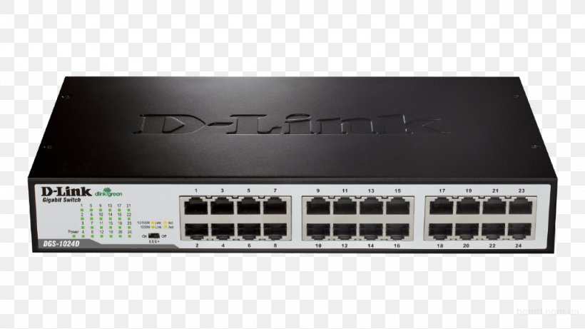 Network Switch Gigabit Ethernet D-Link DGS-1024D, PNG, 1024x576px, Network Switch, Audio Receiver, Computer Network, Data Transfer Rate, Dlink Download Free