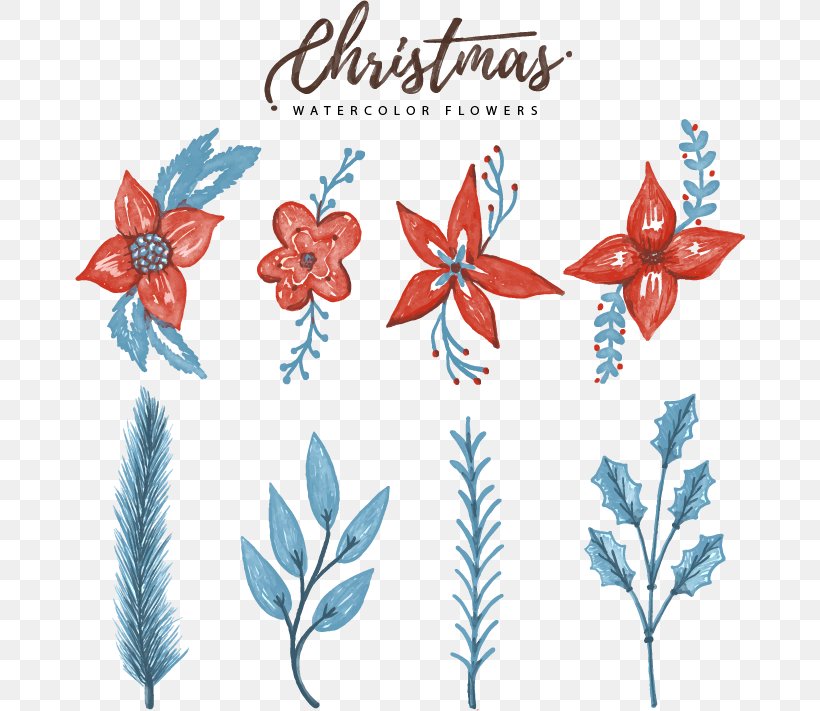 Floral Design Christmas Watercolor Painting Clip Art, PNG, 670x711px, Floral Design, Art, Artwork, Christmas, Christmas Plants Download Free