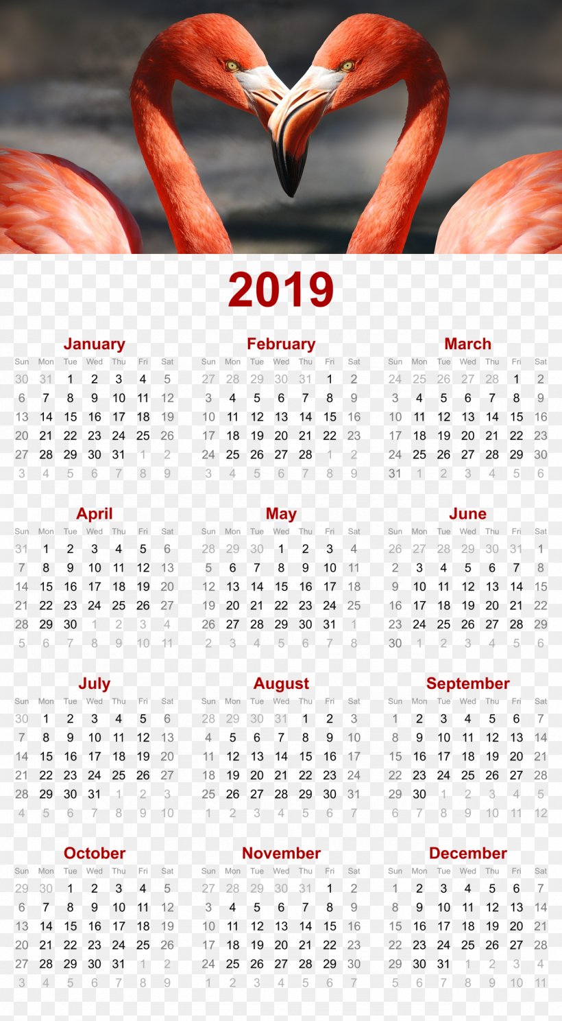 2019 Printable Calendar, PNG, 1280x2324px, Calendar, Calendar Date, Information, Stock Photography, Symbol Download Free