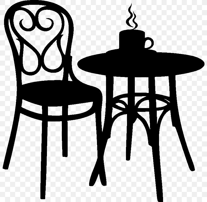 Cafe Coffee Silhouette Table, PNG, 800x800px, Cafe, Bar, Black And White, Chair, Coffee Download Free