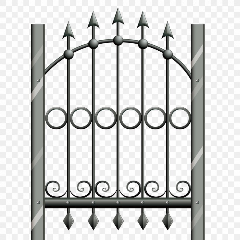 Euclidean Vector Fence Iron, PNG, 1200x1200px, Fence, Black And White, Gate, Grille, Home Fencing Download Free