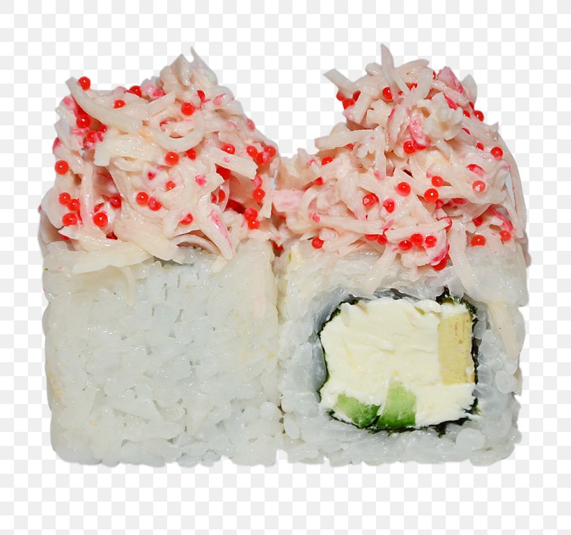 California Roll Sushi Tobiko Japanese Cuisine Crab Stick, PNG, 768x768px, California Roll, Avocado, Buttercream, Cheese, Crab Stick Download Free