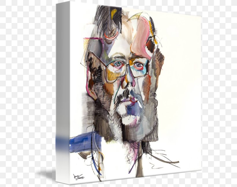 Glasses Gallery Wrap Facial Hair Canvas, PNG, 589x650px, Glasses, Art, Canvas, Eyewear, Facial Hair Download Free