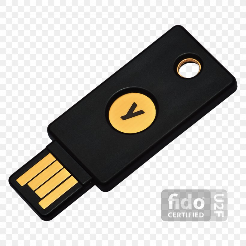 Security Token YubiKey Universal 2nd Factor Multi-factor Authentication One-time Password, PNG, 1000x1000px, Security Token, Android, Authentication, Computer Component, Computer Security Download Free