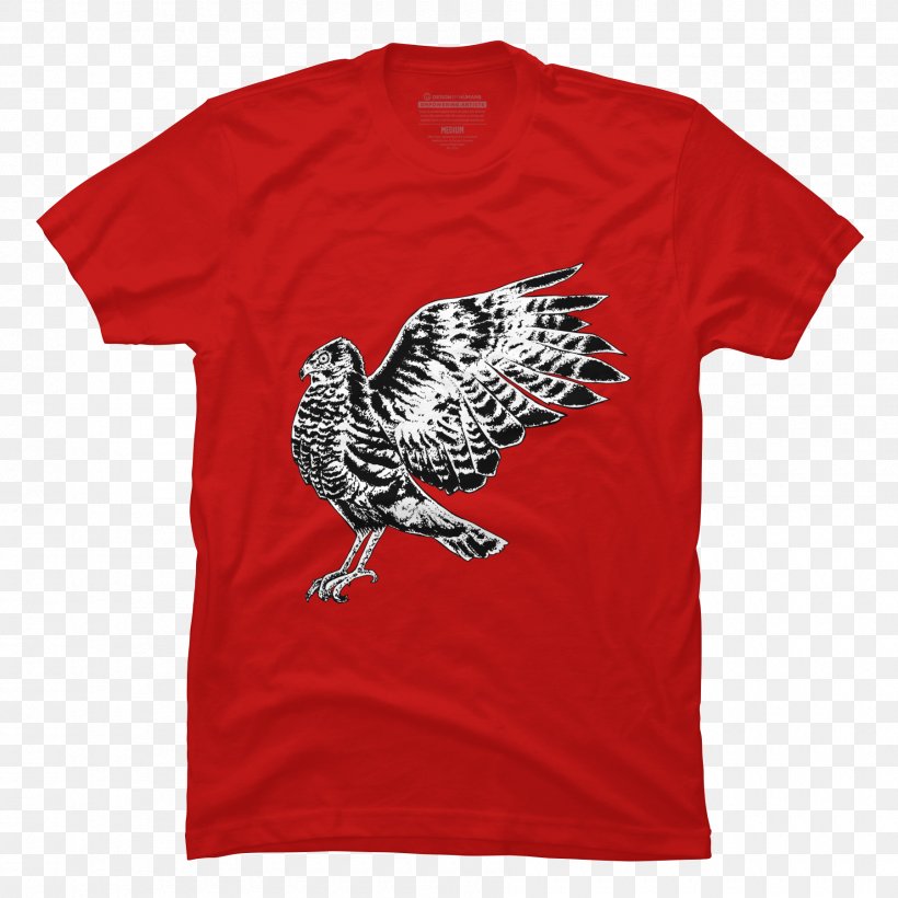 Printed T-shirt Hoodie Clothing, PNG, 1800x1800px, Tshirt, Active Shirt, Bird, Clothing, Crew Neck Download Free