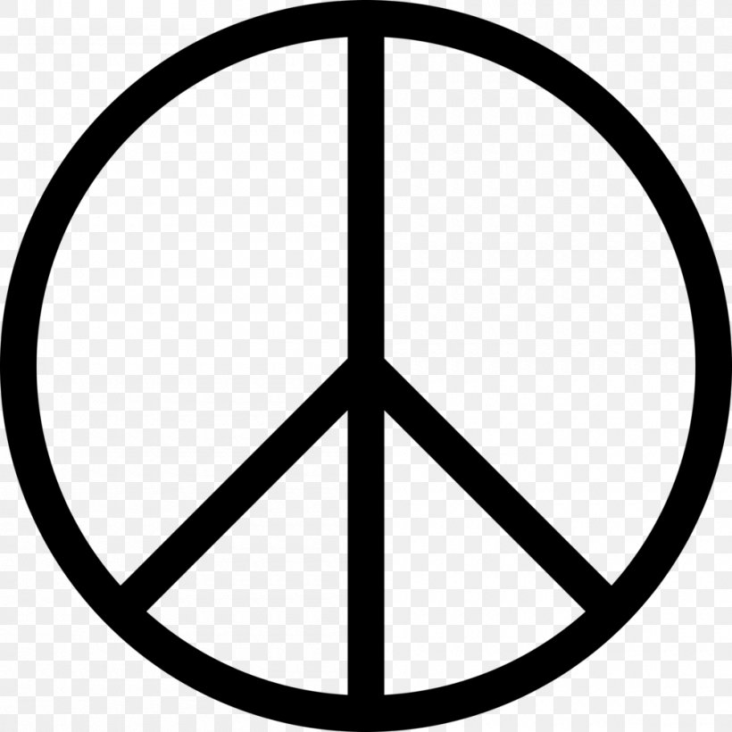 Peace Symbols Campaign For Nuclear Disarmament Clip Art, PNG, 1000x1000px, Peace Symbols, Area, Black And White, Campaign For Nuclear Disarmament, Gerald Holtom Download Free