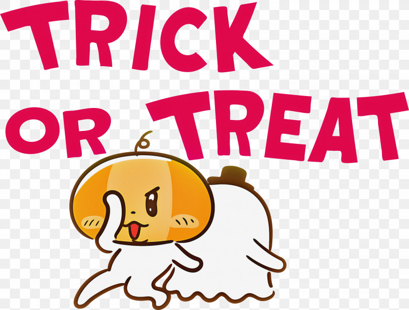 TRICK OR TREAT Halloween, PNG, 3000x2282px, Trick Or Treat, Behavior, Cartoon, Halloween, Happiness Download Free
