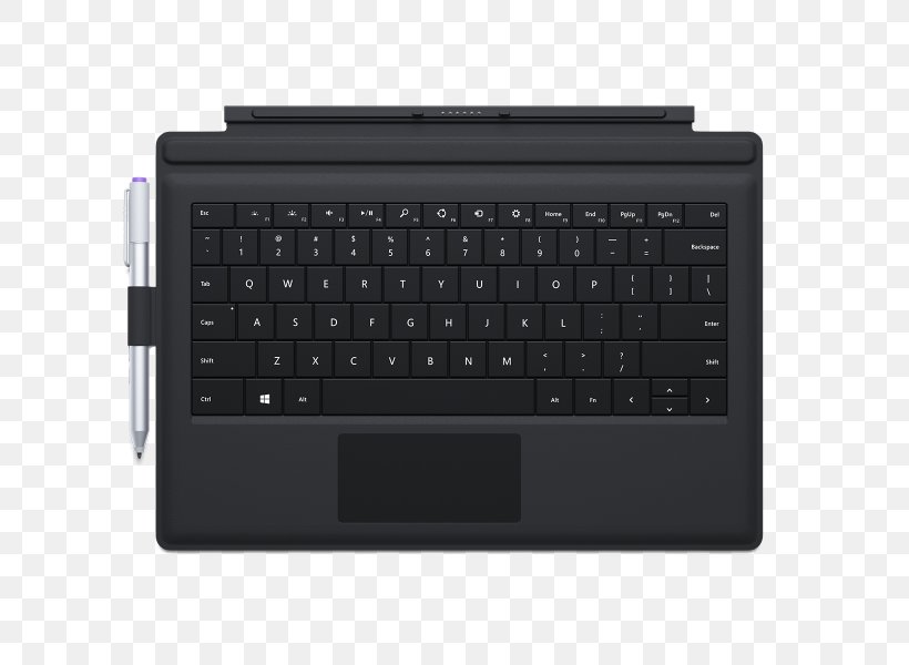 Computer Keyboard Surface Pro 3 Touchpad Numeric Keypads, PNG, 600x600px, Computer Keyboard, Computer, Computer Accessory, Computer Component, Computer Hardware Download Free