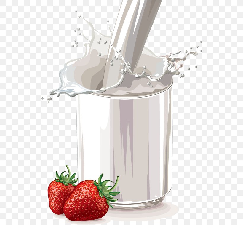 Flavored Milk Strawberry Illustration, PNG, 542x759px, Milk, Aedmaasikas, Cows Milk, Dairy Product, Drink Download Free