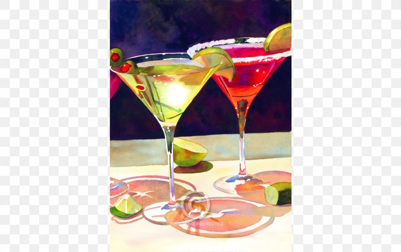 Watercolor Painting Cocktail Garnish Martini, PNG, 1000x630px, Watercolor Painting, Alcoholic Beverage, Art, Artist, Classic Cocktail Download Free