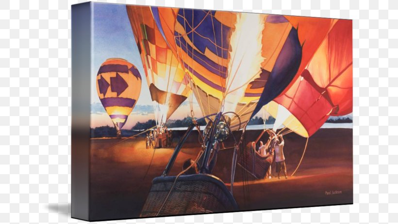 Hot Air Balloon Watercolor Painting Gallery Wrap Modern Art, PNG, 650x463px, Hot Air Balloon, Advertising, Art, Balloon, Canvas Download Free