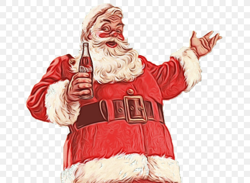 Santa Claus, PNG, 655x600px, Watercolor, Beard, Christmas, Facial Hair, Gesture Download Free