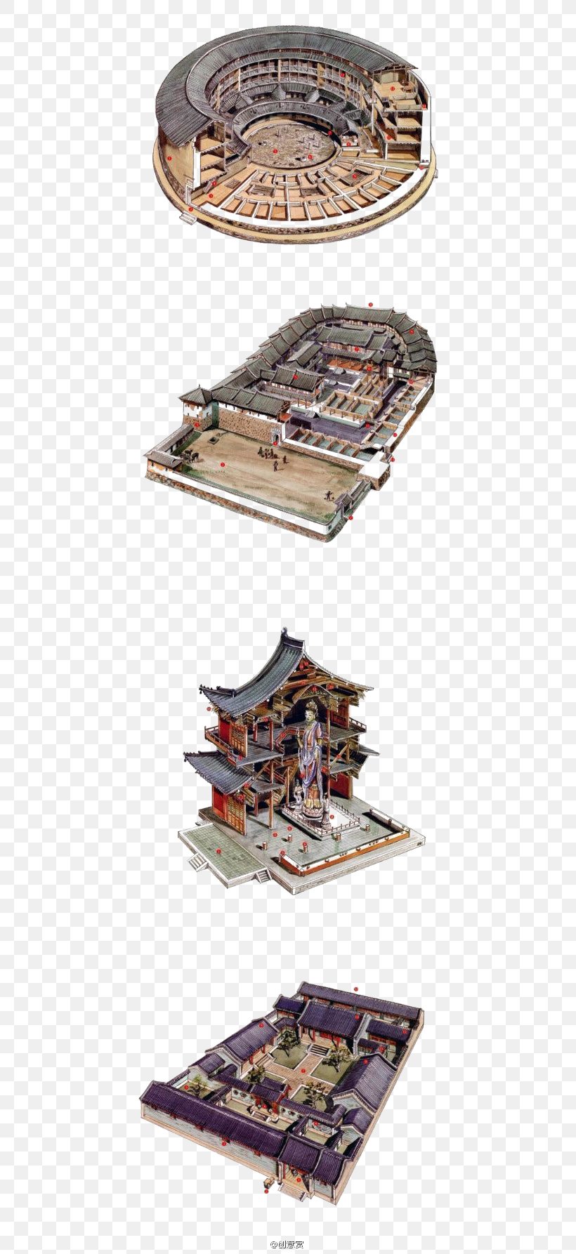 Chinese Architecture Building Painting Drawing, PNG, 440x1786px, Watercolor, Cartoon, Flower, Frame, Heart Download Free